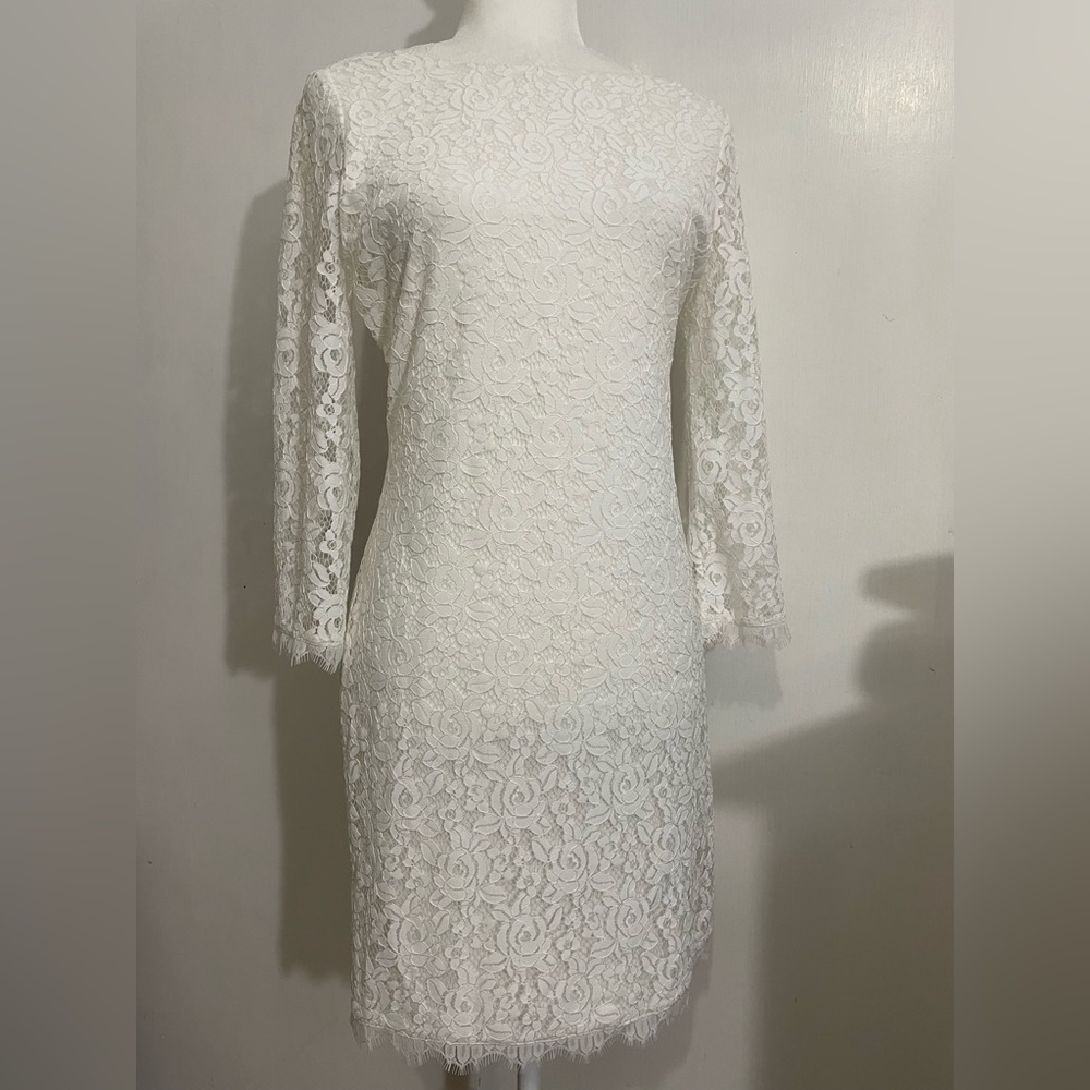 NWOT Diane Von Furstenberg White Lace Dress